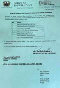 President John Mahama has nominated seven distinguished jurists to fill vacancies at the Supreme Court of Ghana
