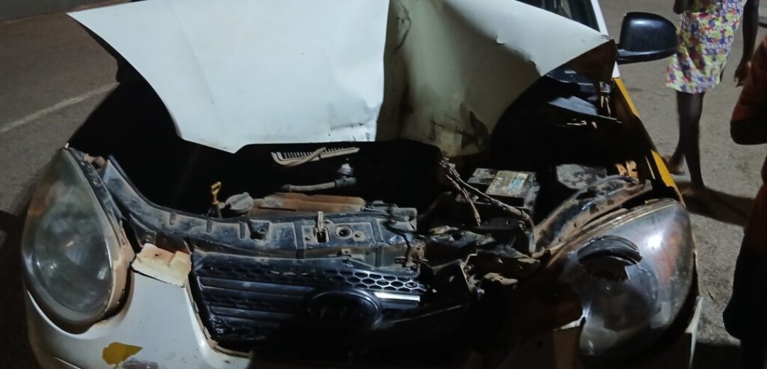 Road Accident in Akokofe: Tricycle and Car Collide.