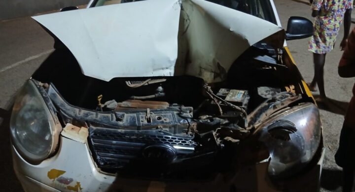 Road Accident in Akokofe: Tricycle and Car Collide.