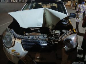 Road Accident in Akokofe forecourt of Akokofe community centre.