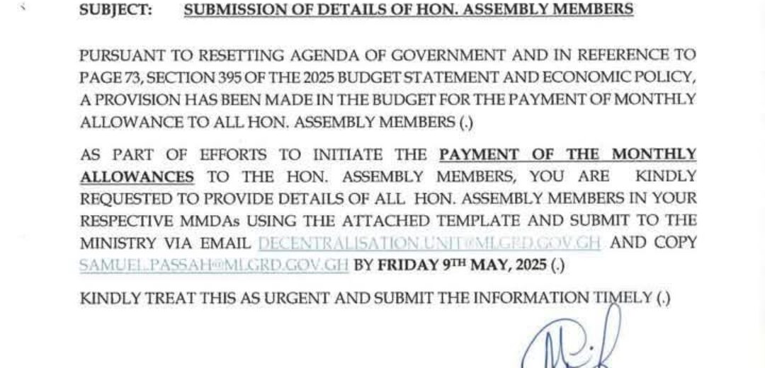 President John Mahama Directs Submission of Assembly Members’ Names for Allowance Payment.