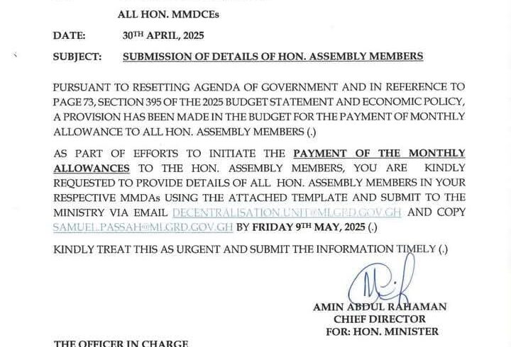 President John Mahama Directs Submission of Assembly Members' Names for Allowance Payment.
