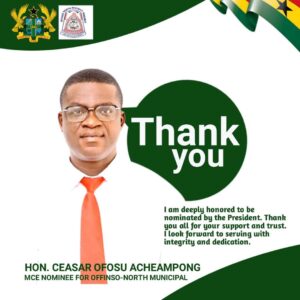 MCE nominee Offinso North