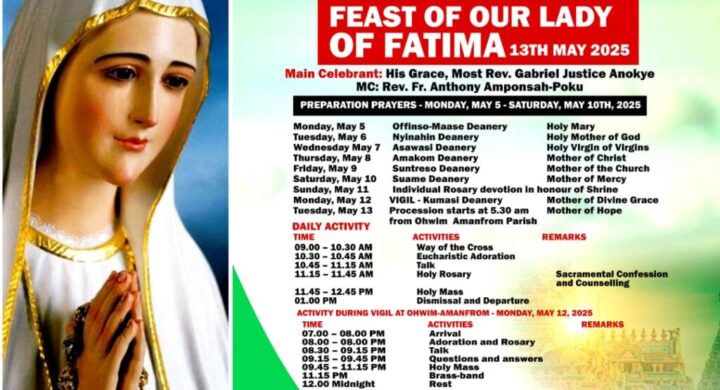 Catholic Archdiocese of Kumasi Announces Feast of Our Lady of Fatim