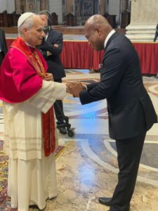 Diplomatic RepresentationHon. Samuel Okudzeto Ablakwa, Minister for Foreign Affairs, represented Ghana at the Inauguration Mass of Pope Leo XIV. Hon.Okudjeto Ablakwa Minister for Foreign Affairs unbehave of H.E the president of the Republic of Ghana John Dramani Mahama travelled to Vatican city Rome. He represented President John Mahama, showcasing Ghana's respect for the papacy and global Catholic community. Government Representation As Minister, Ablakwa embodied the Government of Ghana,fostering diplomatic relations and cooperation. He also represented the people of Ghana, highlighting the country's commitment to global unity and interfaith dialogue. The inauguration took place at Saint Peter's Square, a sacred site for Catholics worldwide. Global Catholic Community Ablakwa's presence demonstrated Ghana's respect and goodwill towards the global Catholic community. The representation promotes interfaith understanding and cooperation between Ghana and the Vatican. Ghana's diplomatic presence at the inauguration underscores its commitment to global engagement. Ablakwa's attendance likely strengthened ties between Ghana and the Vatican, fostering future cooperation. The representation highlights Ghana's active participation in global affairs and its respect for diverse faith traditions.