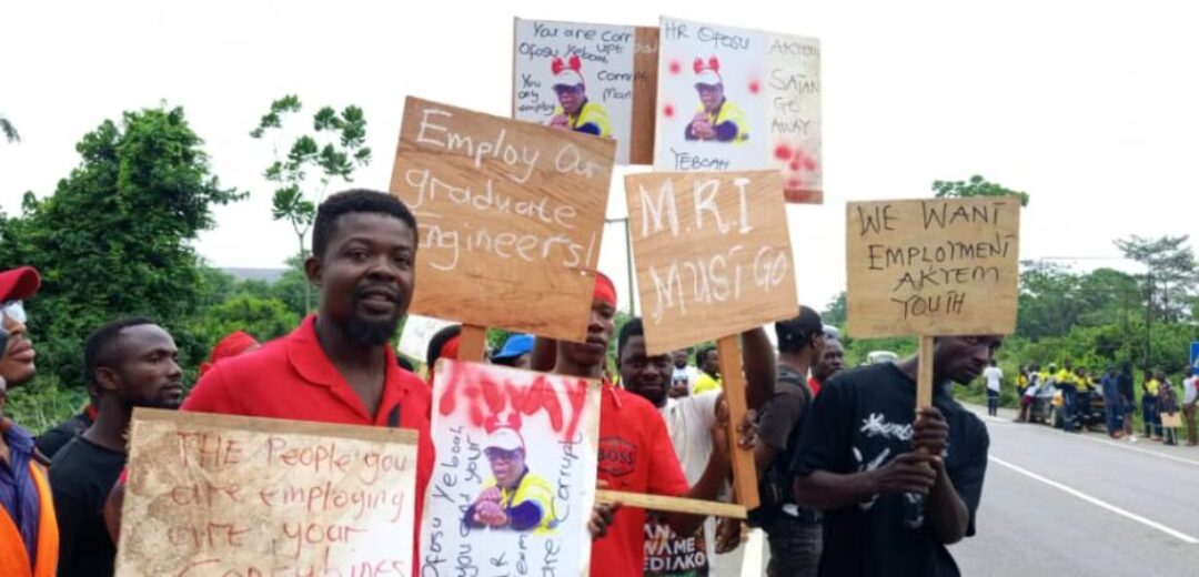 E/R: Youths Protest Against Zijin Mining Company in Eastern Region.