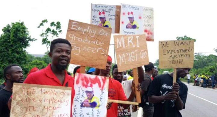 E/R: Youths Protest Against Zijin Mining Company in Eastern Region.