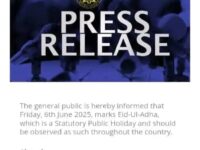 Ghana Declares June 6, 2025, a Public Holiday in Observance of Eid-Ul-Adha