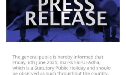 Ghana Declares June 6, 2025, a Public Holiday in Observance of Eid-Ul-Adha
