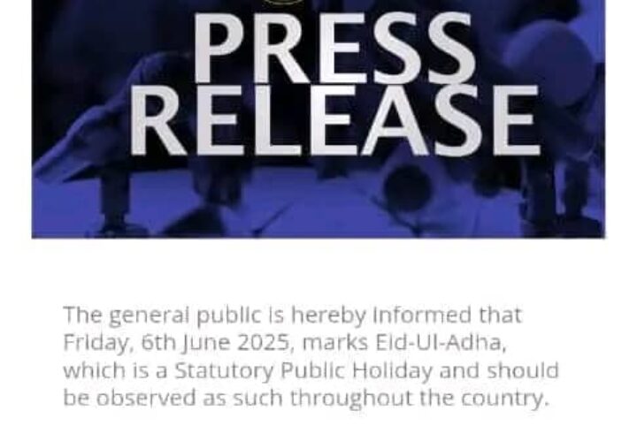 Ghana Declares June 6, 2025, a Public Holiday in Observance of Eid-Ul-Adha