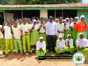 Ho .Caesar Ofosu Acheampong sharing mathematical sets to BECE Candidates 