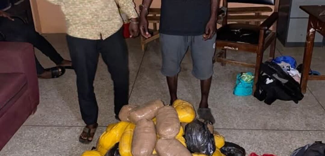 Two Suspects Arrested with 86 Parcels of Suspected Indian Hemp.