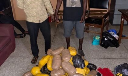 Two Suspects Arrested with 86 Parcels of Suspected Indian Hemp.