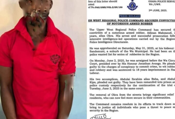 Upper West Regional Police Command Secures Conviction of Notorious Armed Robber