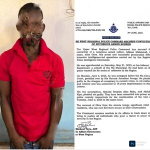 Upper West Regional Police Command Secures Conviction of Notorious Armed Robber