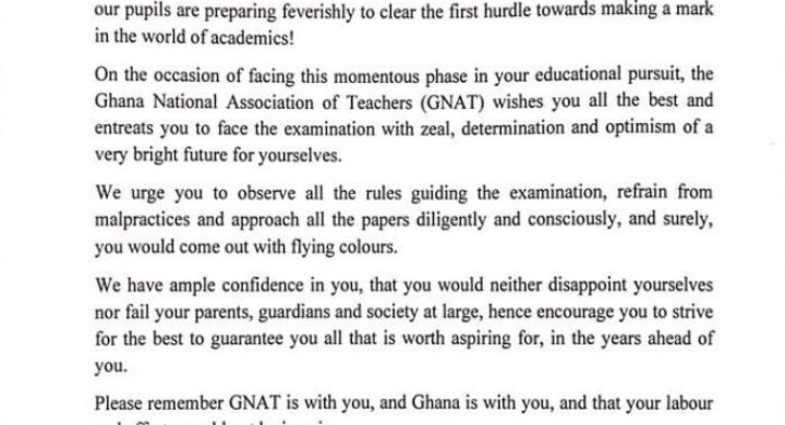 GNAT Wishes BECE Candidates Good Luck.