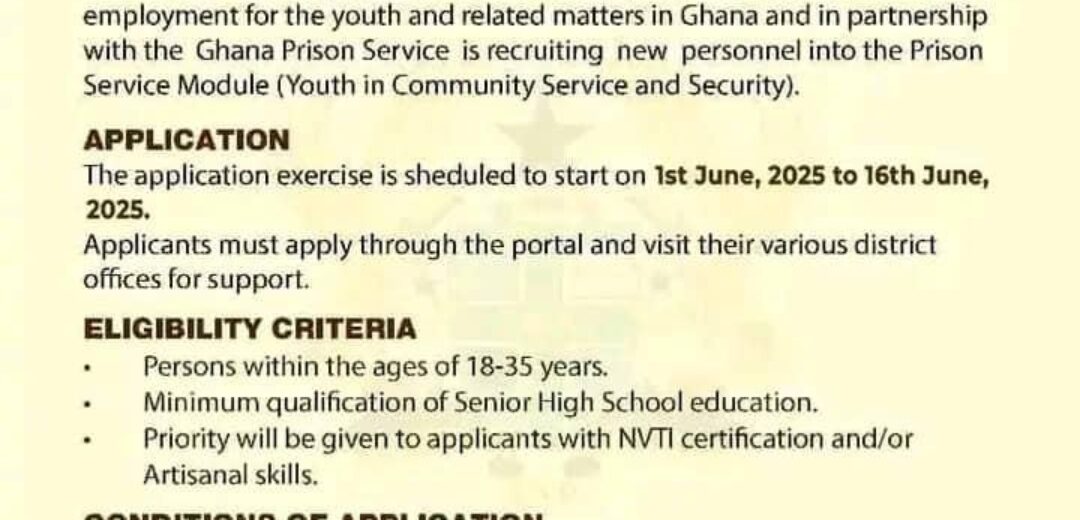 YEA Launches Recruitment for Prison Office Assistants.