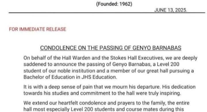 Tragedy Strikes Seventh-Day Adventist College of Education: Genyo Barnabas Passes Away