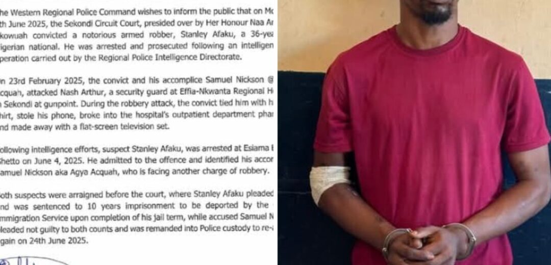 Armed Robber Sentenced to 10 Years in Prison