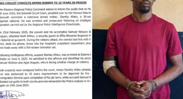 Armed Robber Sentenced to 10 Years in Prison