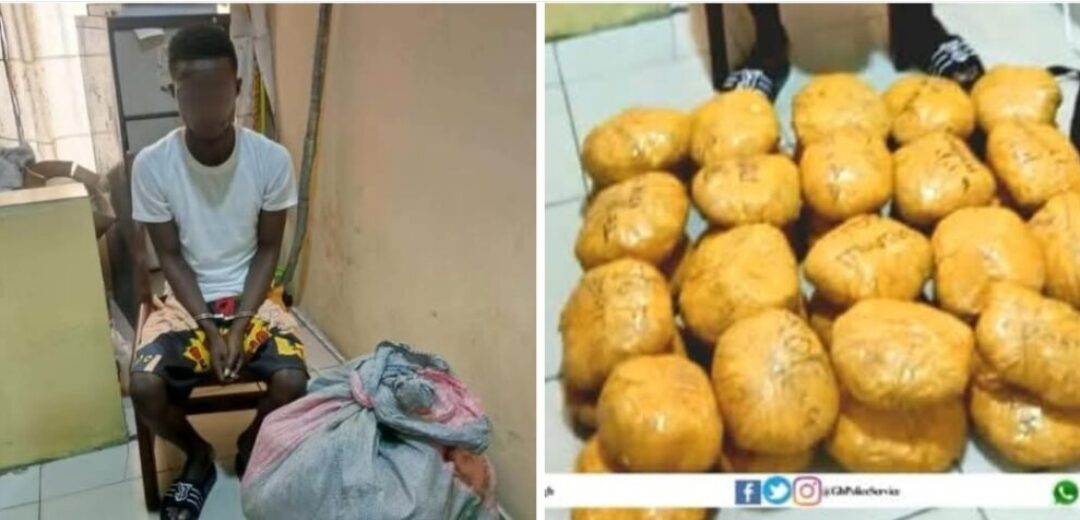 Ghana Police Service Nabs Suspect with 40 Parcels of Suspected Narcotic Drugs.