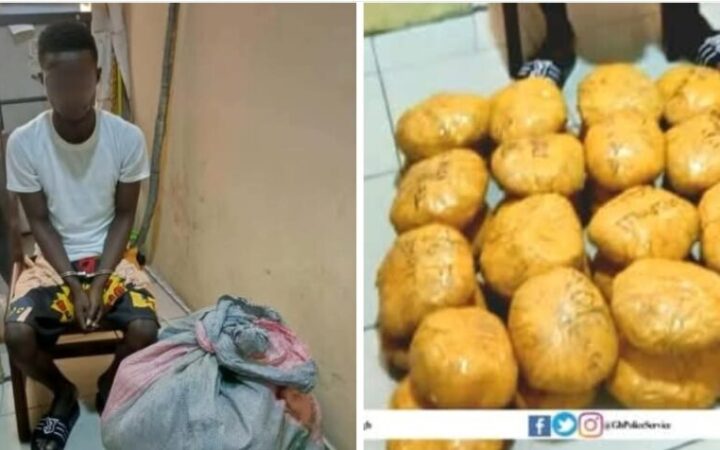 Ghana Police Service Nabs Suspect with 40 Parcels of Suspected Narcotic Drugs.
