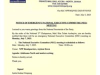 NPP’s NEC to Hold Emergency Meeting Today