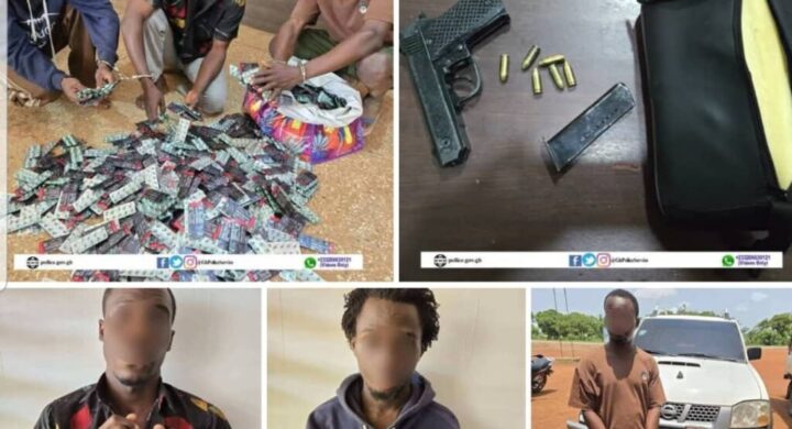 POLICE ARREST THREE SUSPECTS WITH RESTRICTED DRUGS AND FIREARM NEAR SAVELUGU