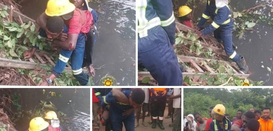 GNFS RESCUES A MATE FROM A VEHICULAR ACCIDENT AT KUNTUSO TECHIMAN – KUMASI HIGHWAY 
