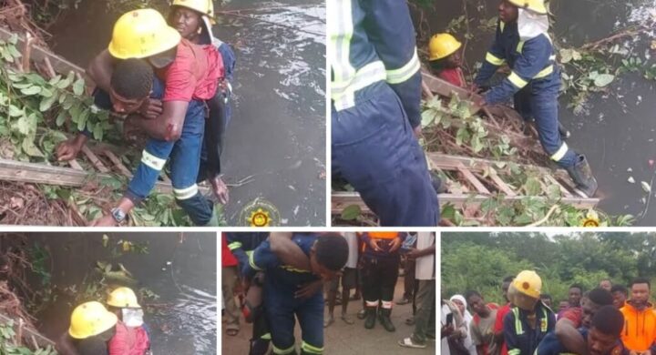 GNFS RESCUES A MATE FROM A VEHICULAR ACCIDENT AT KUNTUSO TECHIMAN – KUMASI HIGHWAY 