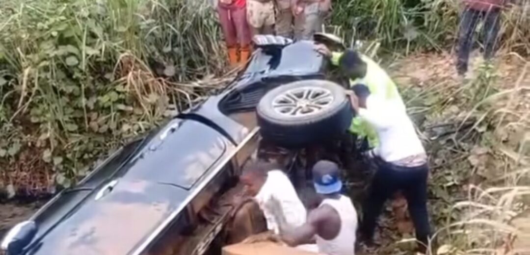 Breaking News: Toyota Vehicle Plunges into River at Wassa Akropong