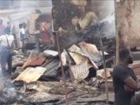 A/R.Fire guts portion of Suame Anomanye market ,multiple shop filled with spare parts