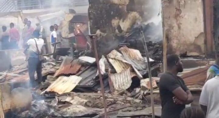 A/R.Fire guts portion of Suame Anomanye market ,multiple shop filled with spare parts