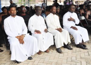 The late priest Rev. Fr. Stephen Boaheng exchanging pleasantry with other priest