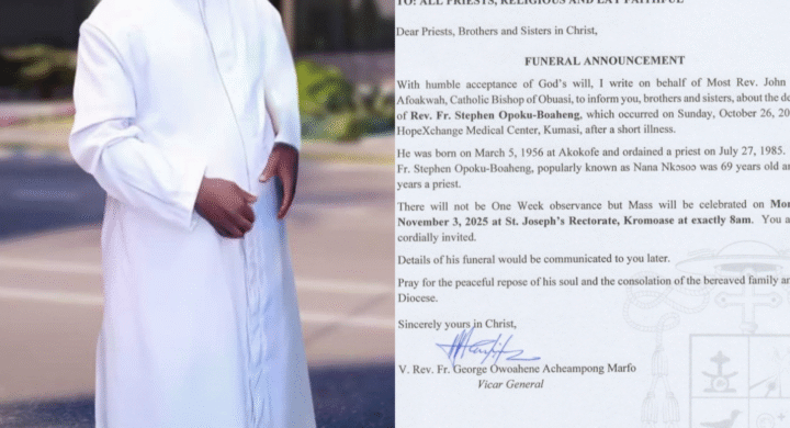 OBUASI DIOCESE MOURNS DEATH OF RESPECTED PRIEST, FR. STEPHEN OPOKU-BOAHENG