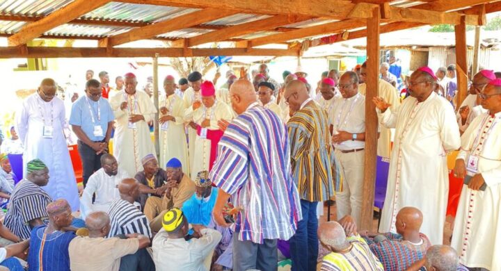 Ghana Catholic Bishops Pay Courtesy Call on Damongo Wura, Strengthening Church-Traditional Ties