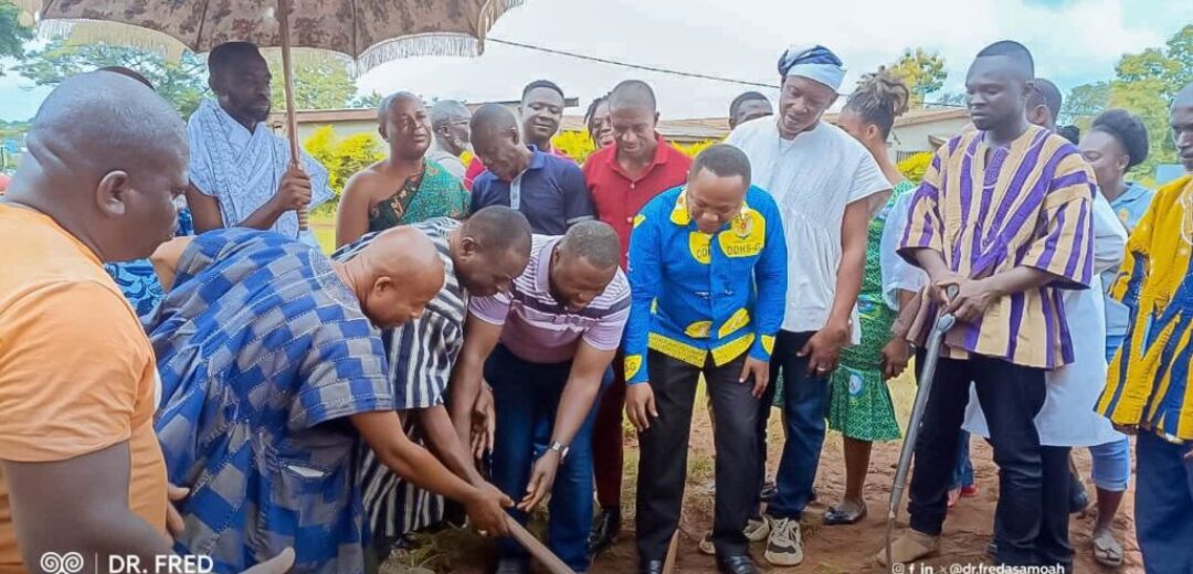 Dual Healthcare Support: MP Cuts Sod for Maternity Block, Gifts Motorbikes to Akumadan  