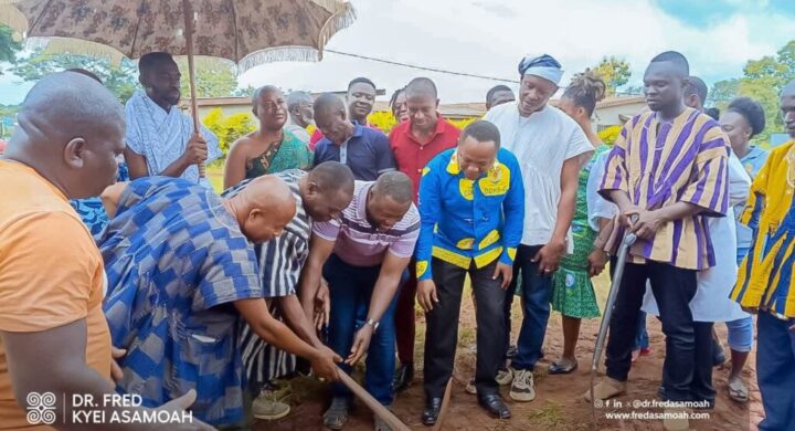 Dual Healthcare Support: MP Cuts Sod for Maternity Block, Gifts Motorbikes to Akumadan  