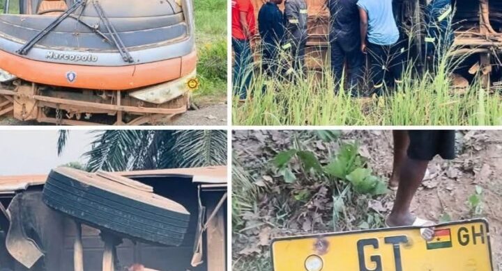 GNFS Rescues Passengers After Fatal Bus Crash at Nkonya Bumbula; 2 Dead, Several Injured