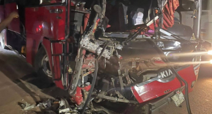 VIP bus hits trailer on Accra–Kumasi Highway; 10 passengers injured