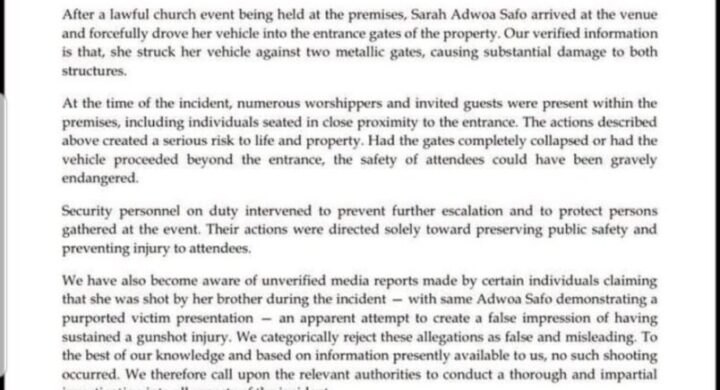 Kristo Asafo Mission Alleges Adwoa Safo Damaged Church Gates, Denies Shooting Claims