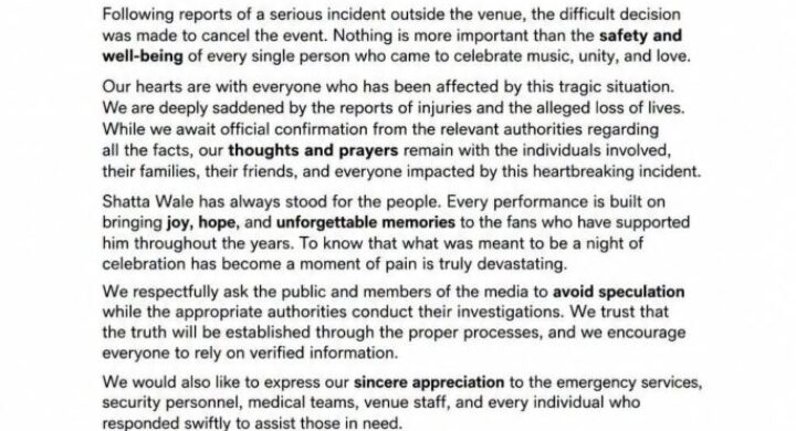 BREAKING: ShattaFest UK Cancelled After Serious Incident Outside Venue – Shatta Wale Management Issues Official Statement