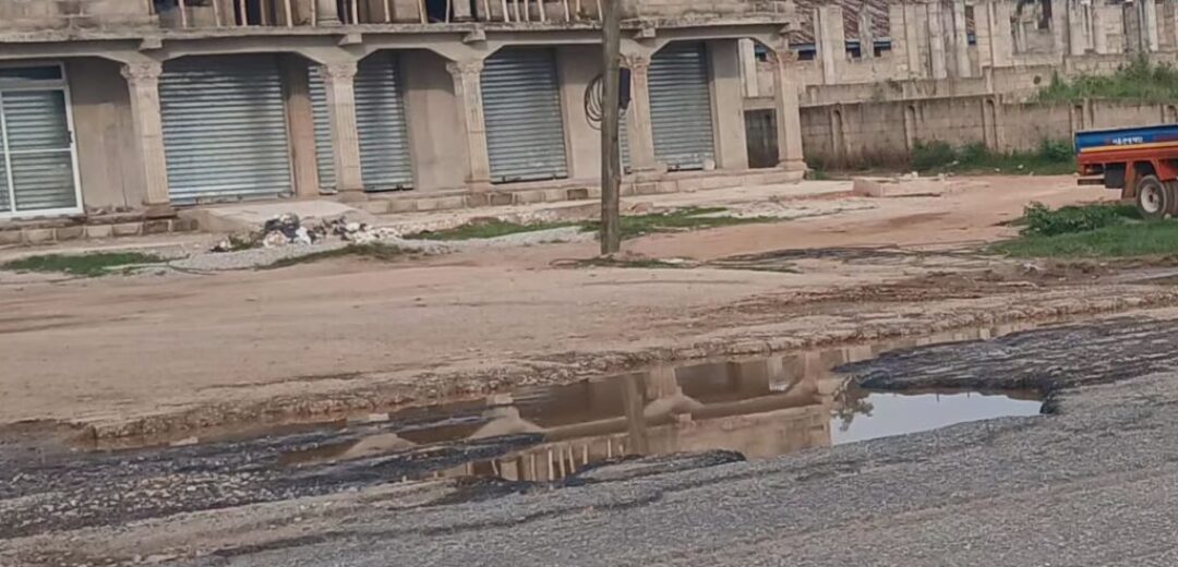 DEADLY TRAP AT ABOFOUR: Two Filling Stations Blamed For Dangerous Potholes Near New Market – Residents Cry For Help