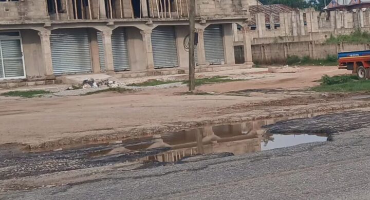 DEADLY TRAP AT ABOFOUR: Two Filling Stations Blamed For Dangerous Potholes Near New Market – Residents Cry For Help